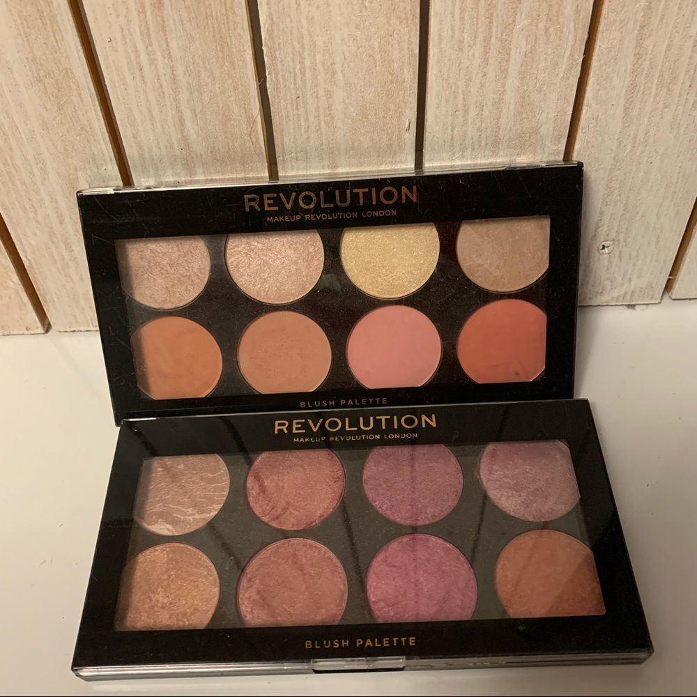used Makeup Revolution London blush palettes